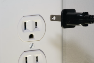 outlet being plugged in